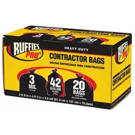 42-Gallon Black Contractor Trash Bags – Pack Of 20 1