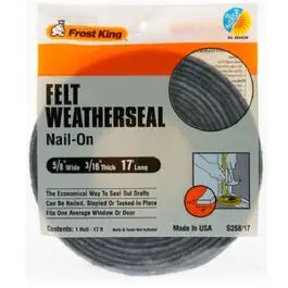 5/8-Inch Wide × 3/16-Inch Thick Felt Weatherstrip – 17-Foot Roll 1