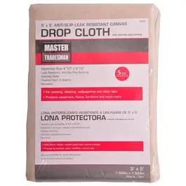 5 Ft X 5 Ft Canvas Drop Cloth With Polyethylene Backing 1