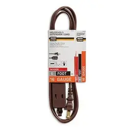 6-Foot 16/2 Spt-2 Brown Extension Cord With Polarized Cube Tap 1