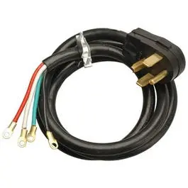 6-Foot Black Round Dryer Power Cord – 10/4 Srdt Gauge 1