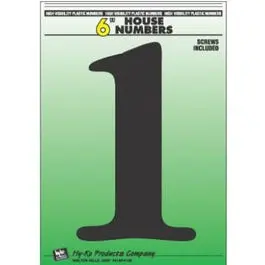 6-Inch Black Screw-In Address Number '1' For House Numbers 1