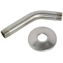 6-Inch Brushed Nickel Shower Arm With Decorative Flange 1
