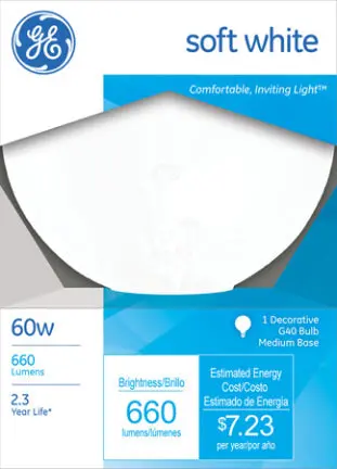 60-Watt G40 Soft White Globe Light Bulb 1