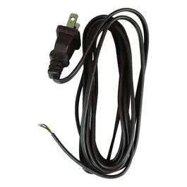 8-Foot Brown Lamp Cord With Polarized Plug – 18/2 Gauge 1