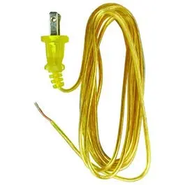 8-Foot Gold Lamp Cord With Polarized Plug – 18/2 Gauge 1