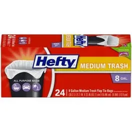 8-Gallon Medium-Duty Plastic Trash Bags With Drawstring Ties – 24-Pack 1