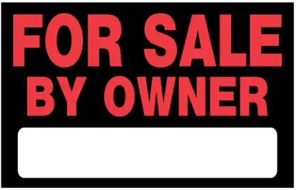 8" X 12" Black-And-Red For Sale By Owner Sign – Weather-Resistant Print 1