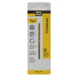 9/64-Inch Titanium-Coated Hss Drill Bit – 2-7/8 Inches Long 1