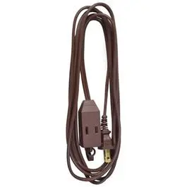 9-Foot 16/2 Spt-2 Brown Extension Cord With Polarized Cube Tap 1