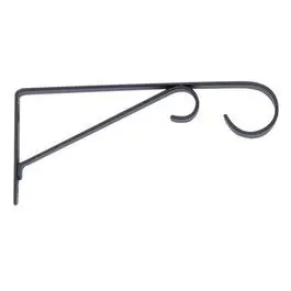 9-Inch Black Powder-Coated Steel Hanging Plant Bracket 1