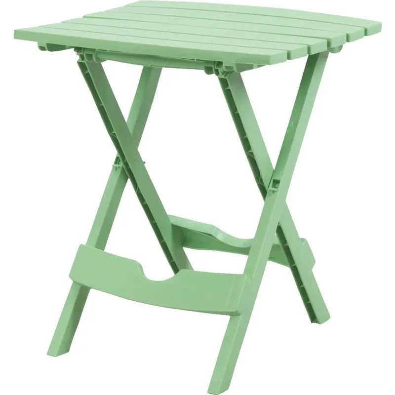 Adams Quik-Fold Resin Side Table – 15-Inch X 17.5-Inch Green Folding Design 1