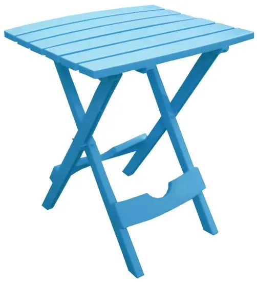 Adams Quik-Fold Side Table In Pool Blue – Upgraded Folding Design 1