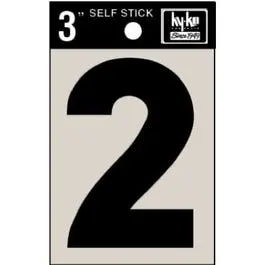 Adhesive Vinyl House Number "2" – Matte Black, 3-Inch Tall 1