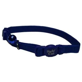 Adjustable Blue Cat Collar – 12-Inch Nylon Strap With Bell And Quick-Release Clasp 1