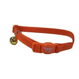 Adjustable Breakaway Cat Collar – Orange, 3/8" × 12" 1
