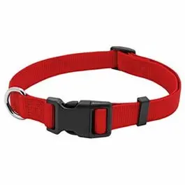 Adjustable Red Nylon Dog Collar – 1-Inch Width, Quadlock Buckle, 18–26 Inch Fit 1