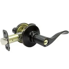 Aged Bronze Reversible Bergamo Wave Entry Lever Lockset 1