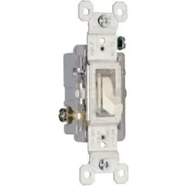 Almond Illuminated Single-Pole Toggle Switch – Grounded, 120V, 15A 1