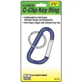 Aluminum C-Clip Key Ring – 2-3/8-Inch Size, Durable Quick-Release Style 1