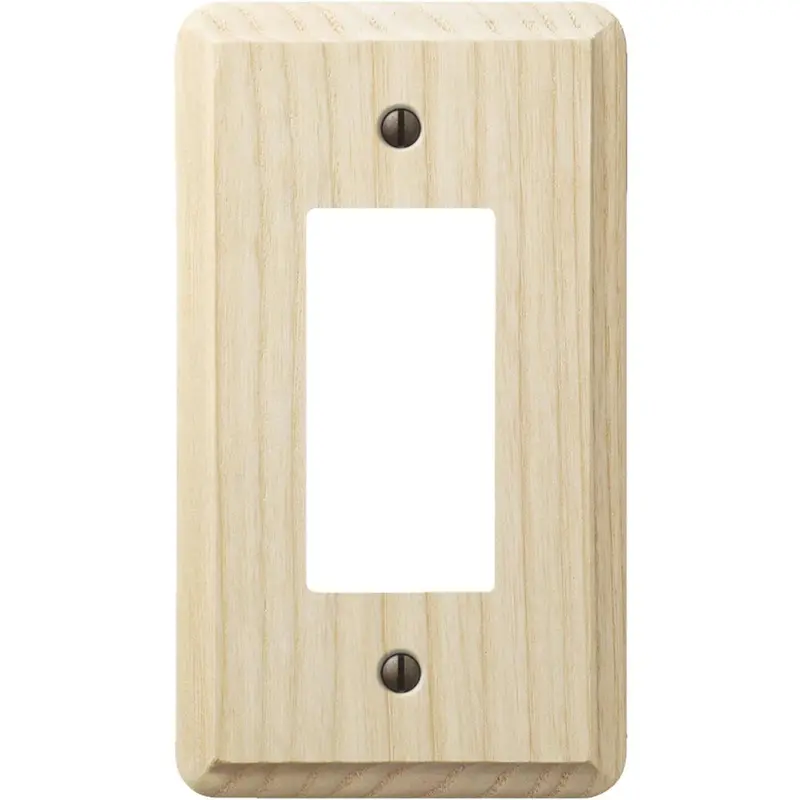 Amerelle Solid Ash Rocker Wall Plate – 1-Gang, Unfinished Surface 1