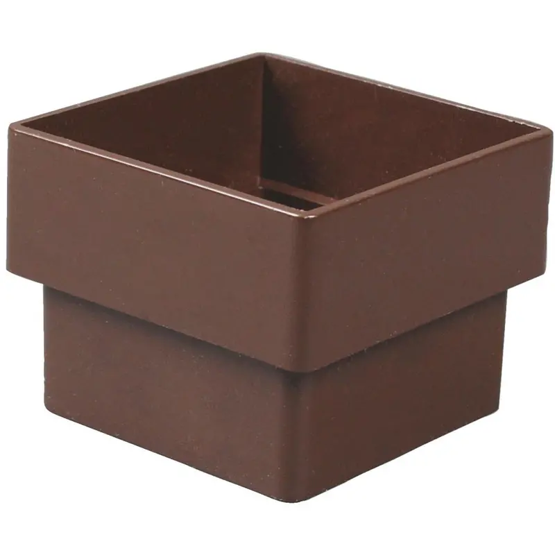 Amerimax 2" Contemporary Square Brown Vinyl Downspout Connector 1