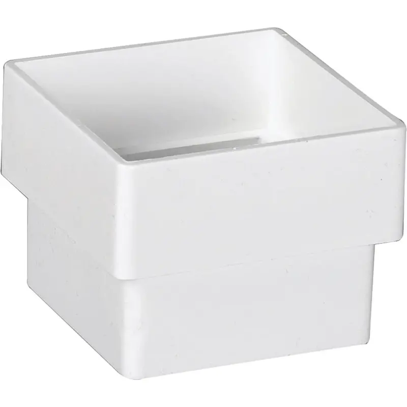 Amerimax 2-Inch White Vinyl Square Downspout Connector – Seamless Joint Fitting 1