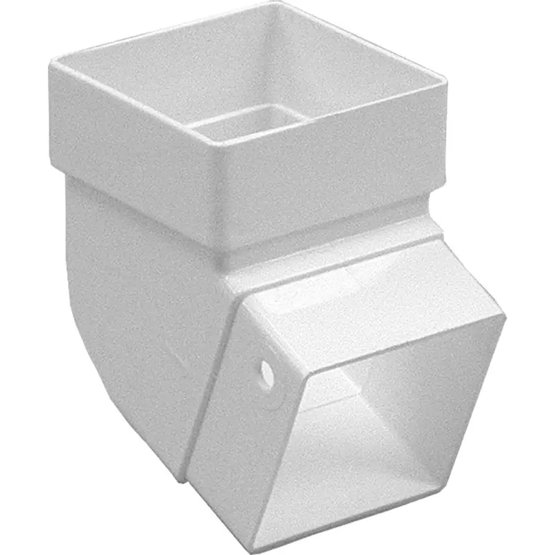 Amerimax 2-Inch White Vinyl Square Elbow – Contemporary Gutter Component 1