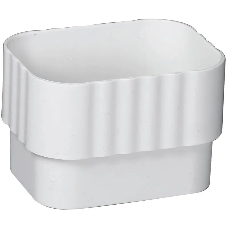 Amerimax Traditional K-Style White Vinyl Downspout Connector – 2 In × 3 In 1
