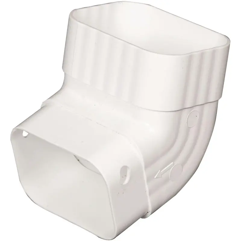 Amerimax White Vinyl Front-A Elbow Connector – 2 In X 3 In K-Style Gutter 1