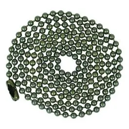 Antique Brass Beaded Lamp Chain With Connector – #6 Gauge, 3-Foot Length 1