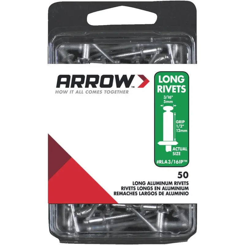 Arrow Aluminum Ip Rivets – 3/16" X 1/2", Pack Of 50 1