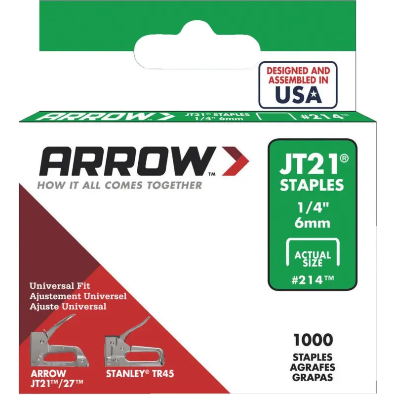 Arrow Jt21 Light-Duty Staples – 1/4-Inch Crown, 1000-Count Box 1
