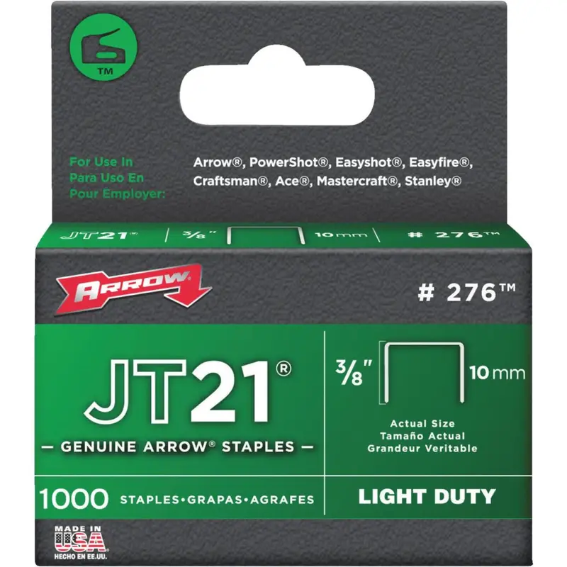 Arrow Jt21 Light-Duty Staples – 3/8" Length, 1000-Pack 1
