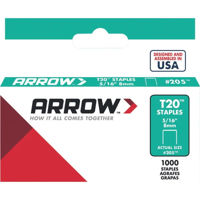 Arrow T20 Staples – 5/16" Crown, 1000-Pack 1