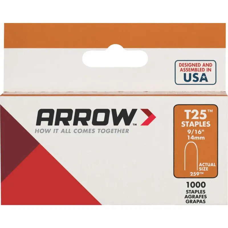 Arrow T25 Round Crown Cable Staple – 9/16-Inch Length (1100-Pack) 1