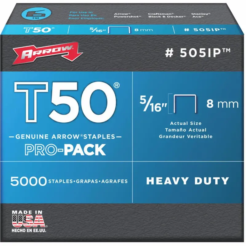 Arrow T50 Pro-Pack Heavy-Duty Staples: 5/16" Length, 5000-Count 1