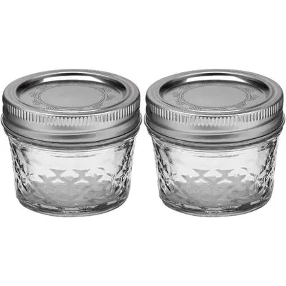 Ball Quilted Crystal Jelly Jars – 4 Oz, Clear Glass With Lids & Bands 1