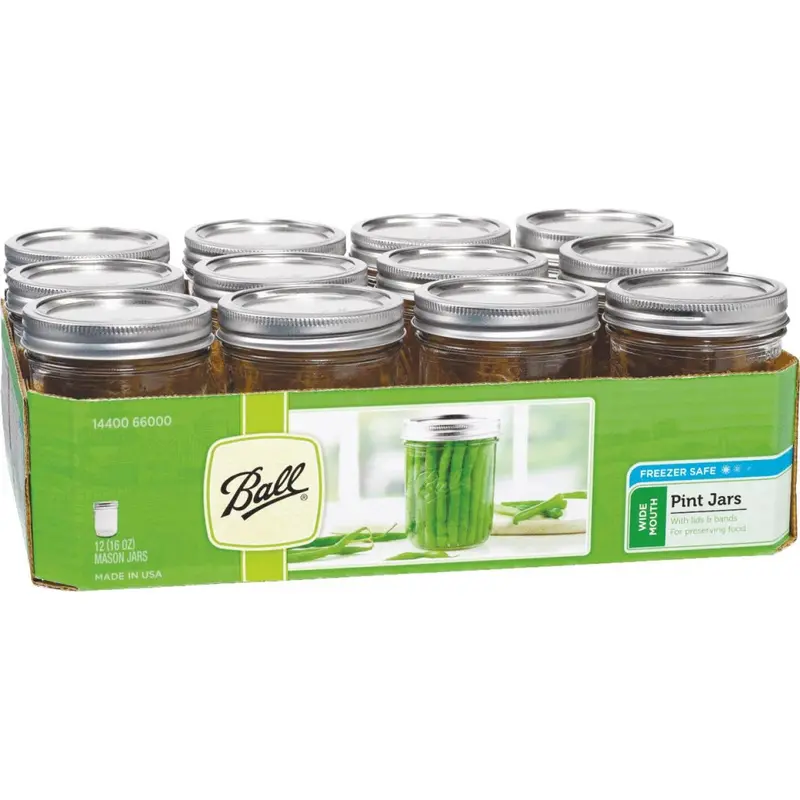 Ball Wide-Mouth Pint Mason Jars – 12-Count Canning Jar Set 1