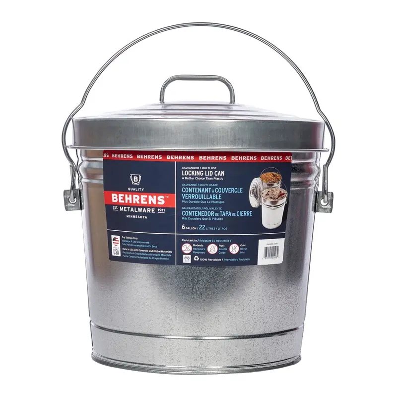 Behrens Locking-Lid Metal Can – Heavy-Duty Storage Container With Secure Seal 1