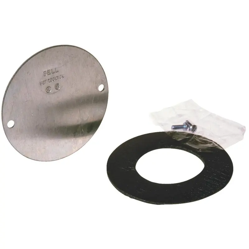 Bell 4-Inch Gray Aluminum Weatherproof Round Electrical Box Cover 1