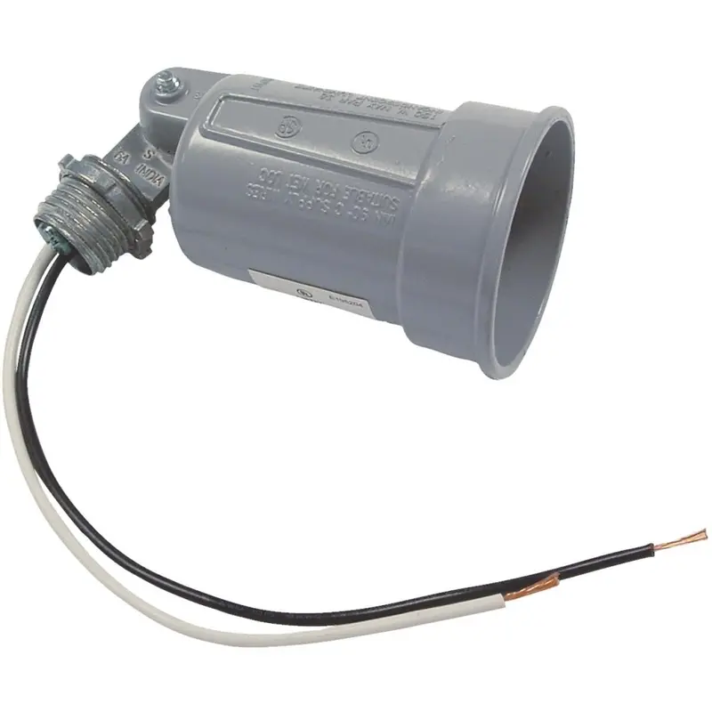 Bell Par38 Outdoor Lampholder – 150W Gray Weatherproof Fixture With Shrink Wrap 1