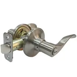 Bergamo Wave Reversible Privacy Lever Lockset In Satin Nickel Finish 1