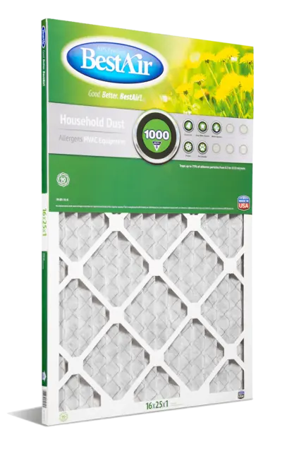 Bestair B1-1625-8-12 Pleated Air Filter – 16X25X1 Inch, Merv 8 1