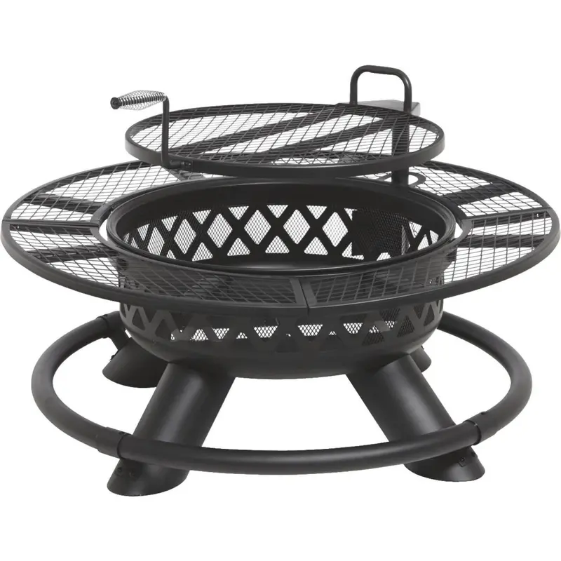 Big Horn 47" Black Steel Round Camp Fire Pit 1