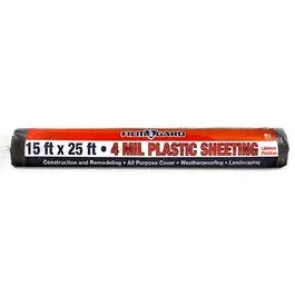 Black 4-Mil Plastic Sheeting – 15 Ft X 25 Ft Heavy-Duty Drop Cloth 1