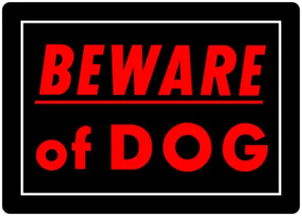Black And Red 'Beware Of Dog' Warning Sign – 10" X 14" 1