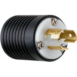 Black-And-White Locking Plug – 15A, 125V, 2-Pole/3-Wire 1