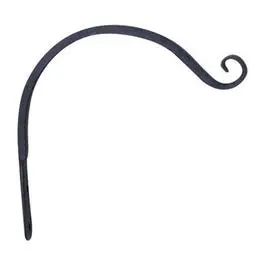 Black Curved Hanging Plant Hook – 12-Inch 1