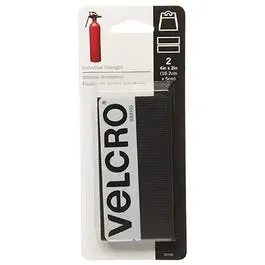 Black Industrial-Strength Adhesive Strips, 4 In X 2 In, Pack Of 2 1